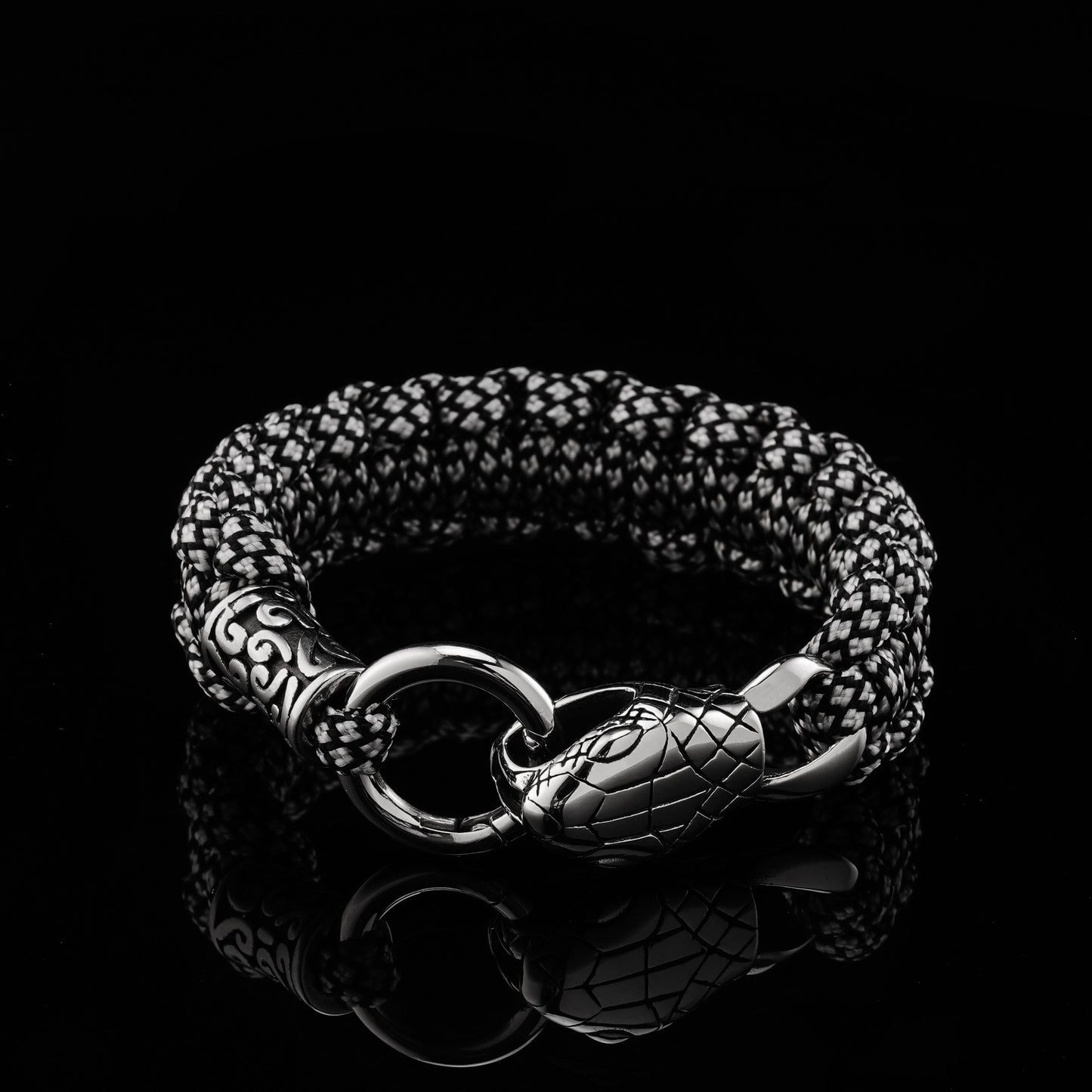 LABR Viking Titanium Steel Snake Head Bracelet