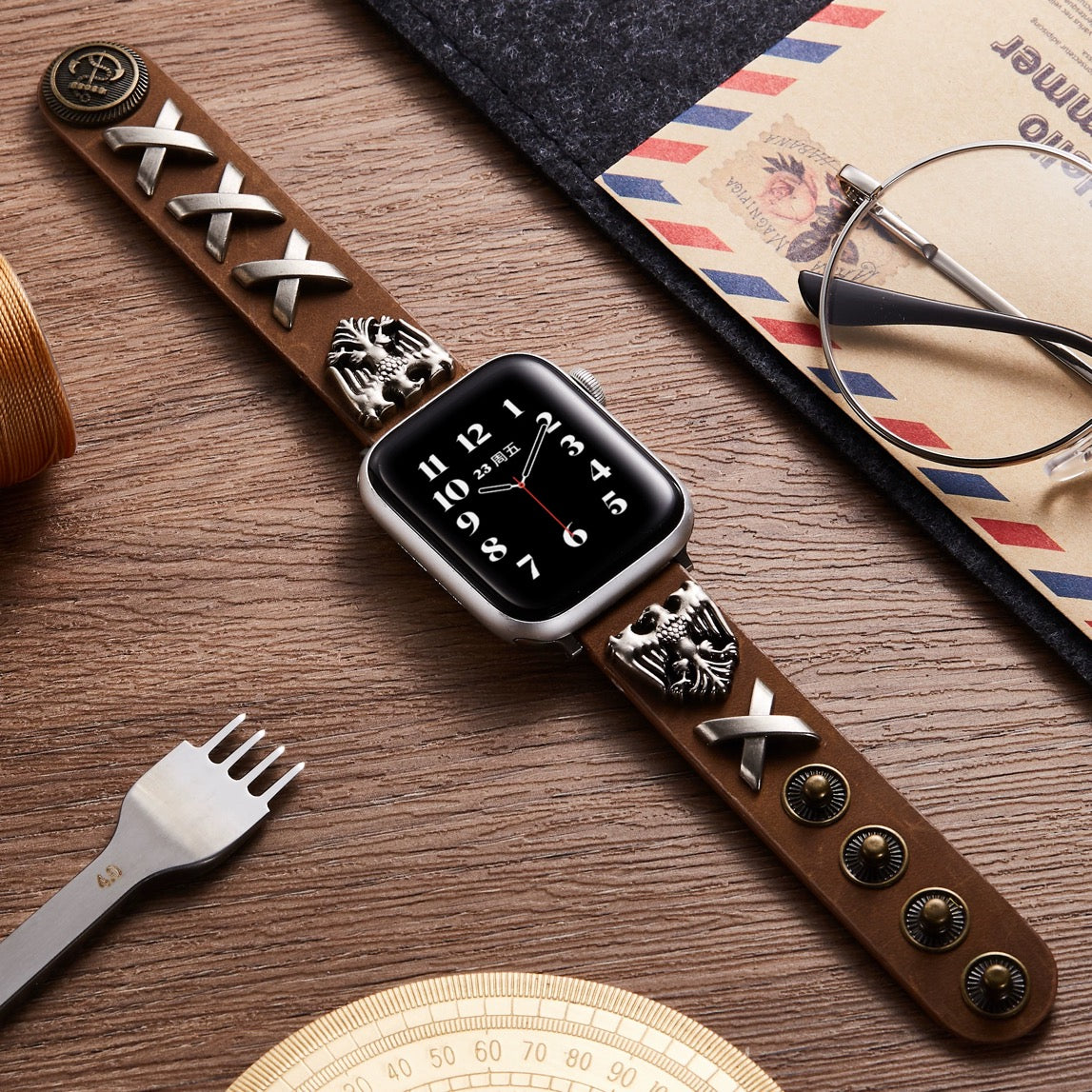 LABR Vintage Punk Leather Apple Watch Band