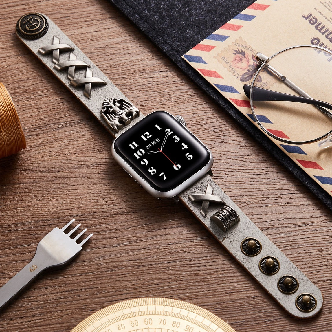 LABR Vintage Punk Leather Apple Watch Band