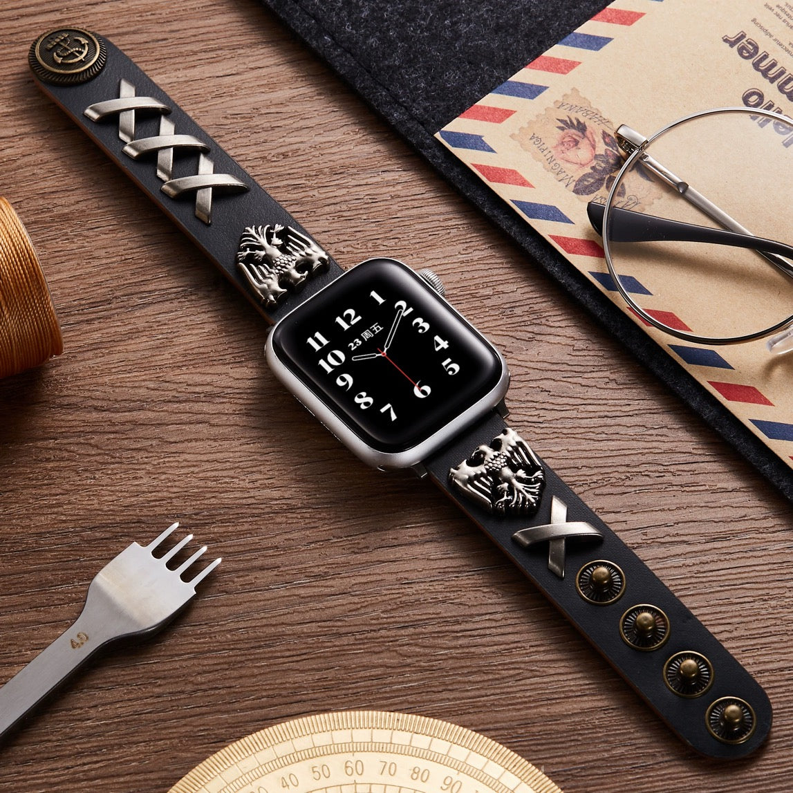LABR Vintage Punk Leather Apple Watch Band