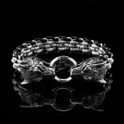 LABR Vintage Titanium Steel Bracelet With Wolf Head