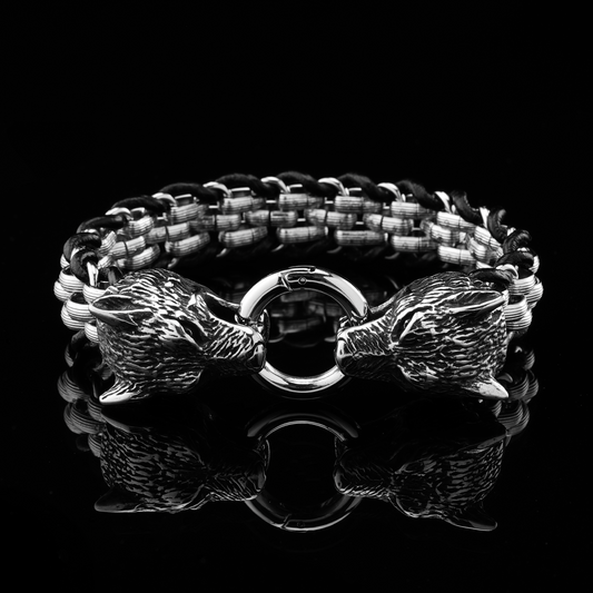 LABR Vintage Titanium Steel Bracelet With Wolf Head