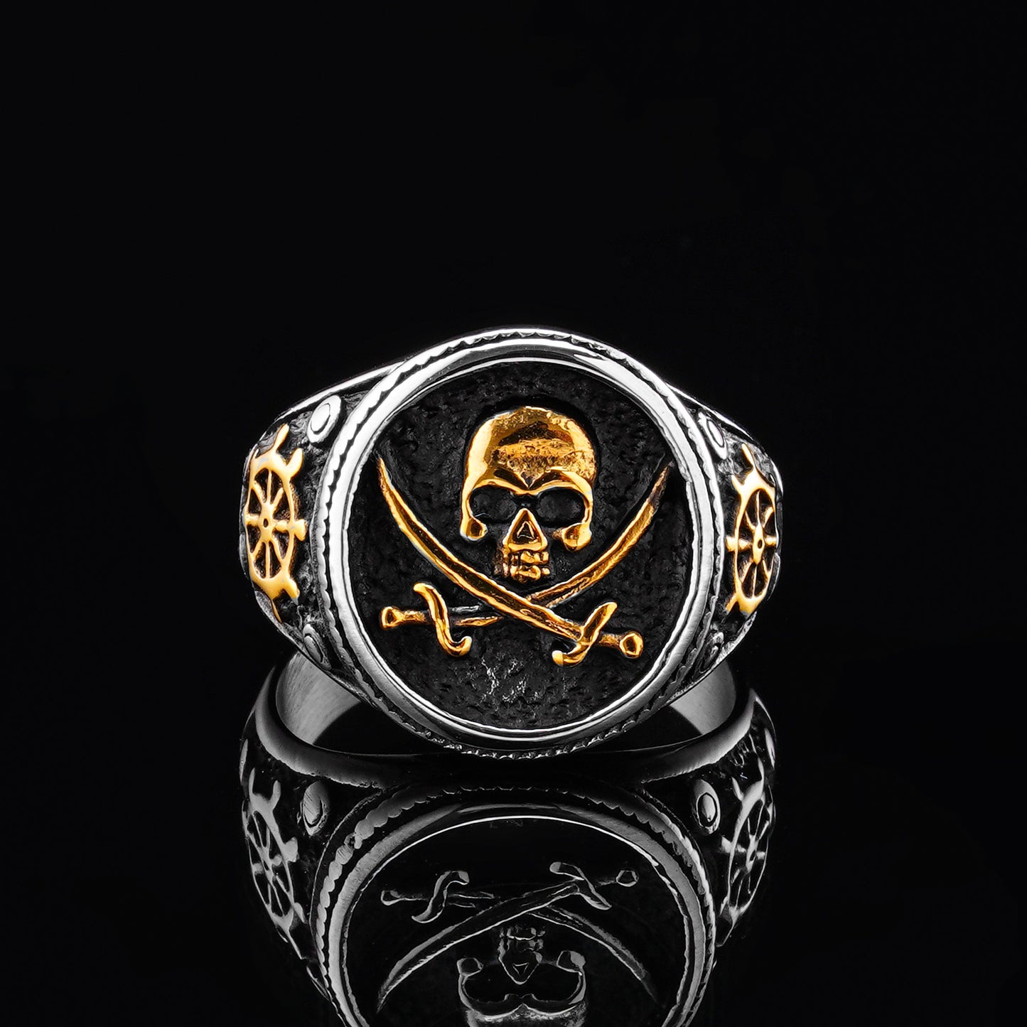 LABR Titanium Steel Pirate Skull Ring