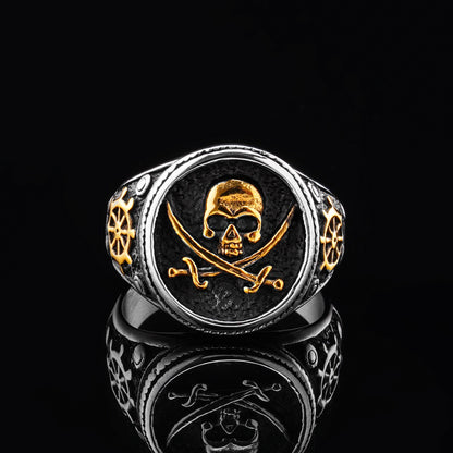 LABR Titanium Steel Pirate Skull Ring