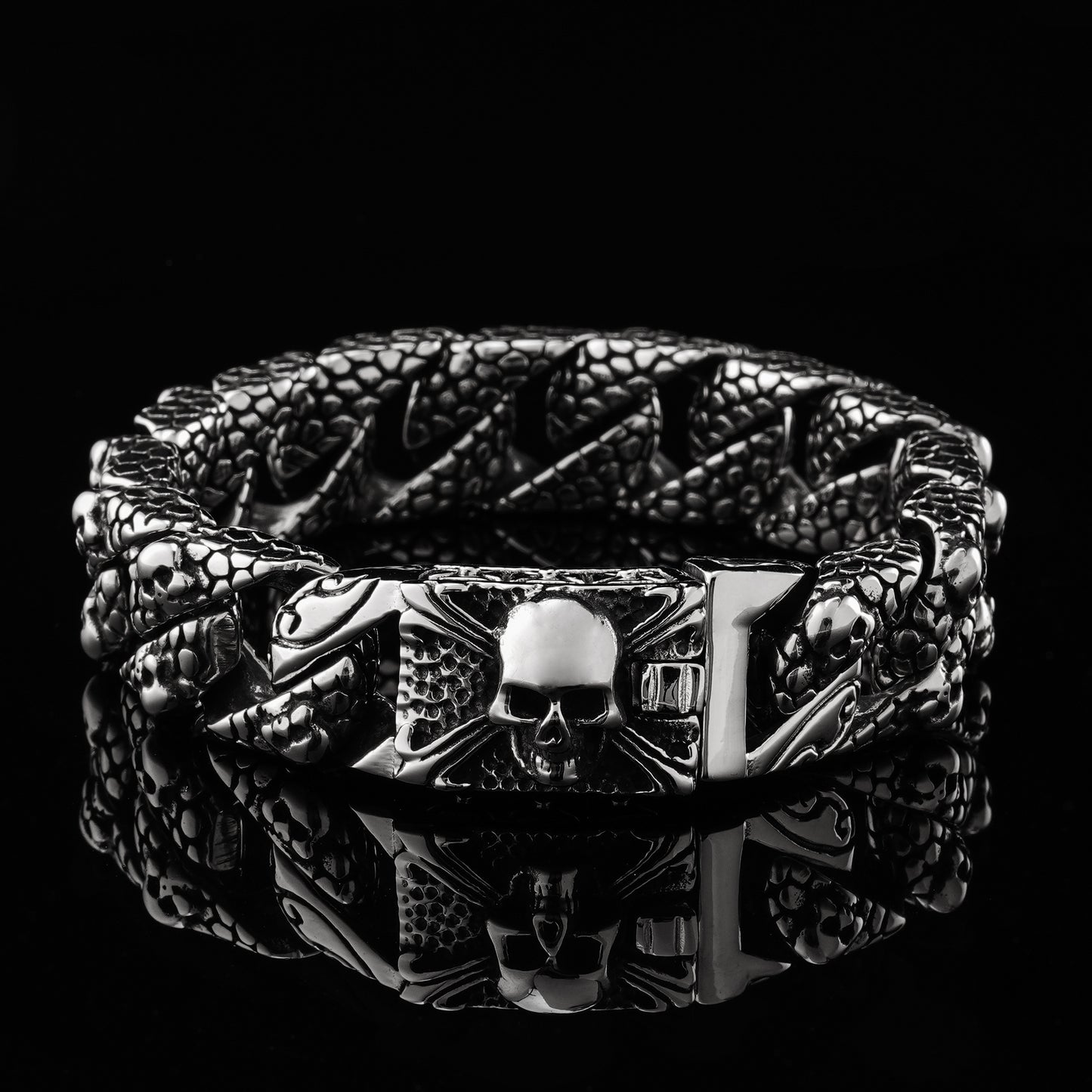 LABR Skull Link Chain Titanium Steel Bracelet