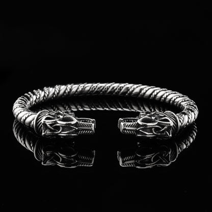 LABR Viking Twisted Wolf Head Bracelet