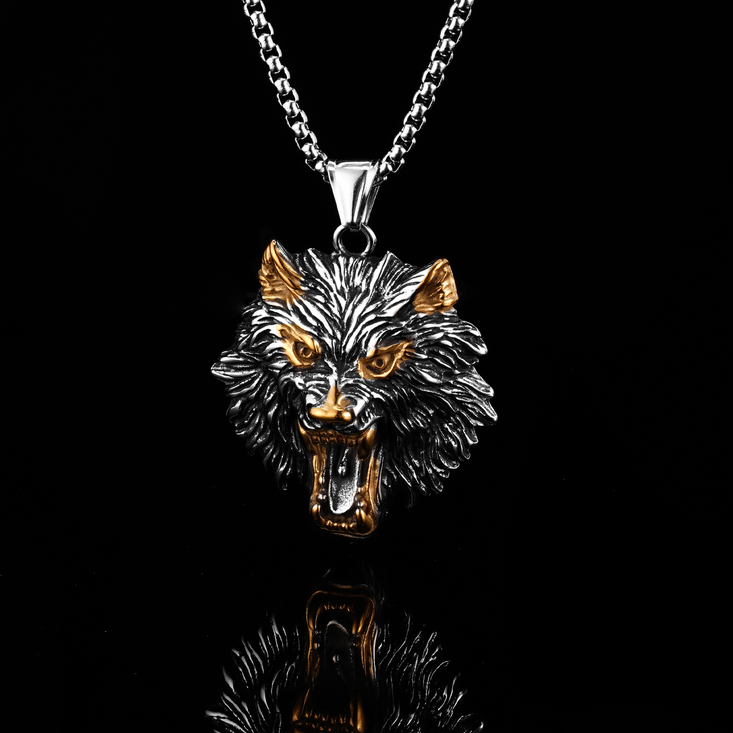 LABR Wolve Head Necklace