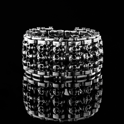 LABR Triple Row Skull Titanium Steel Bracelet