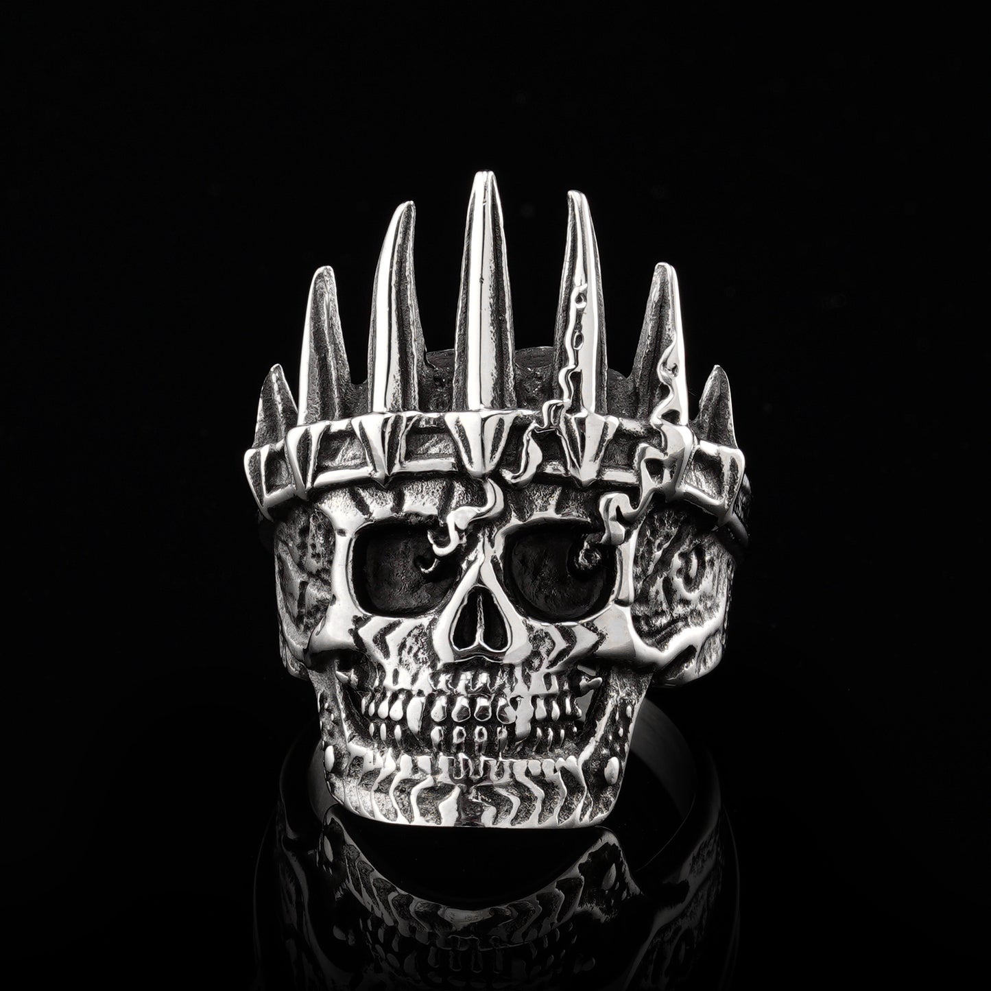 LABR Spiked Head King Skull Ring