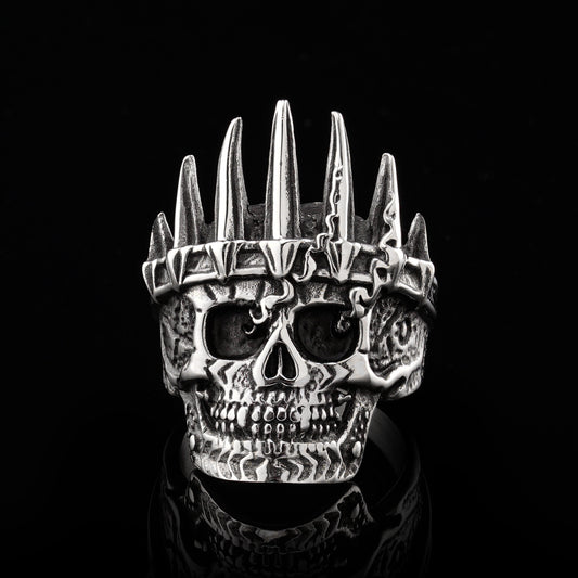 LABR Spiked Head King Skull Ring