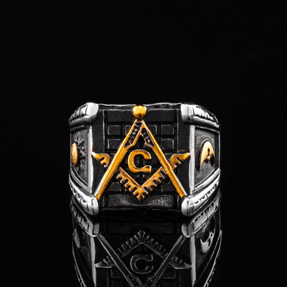 LABR Vintage Titanium Steel Master Mason Lodge Ring