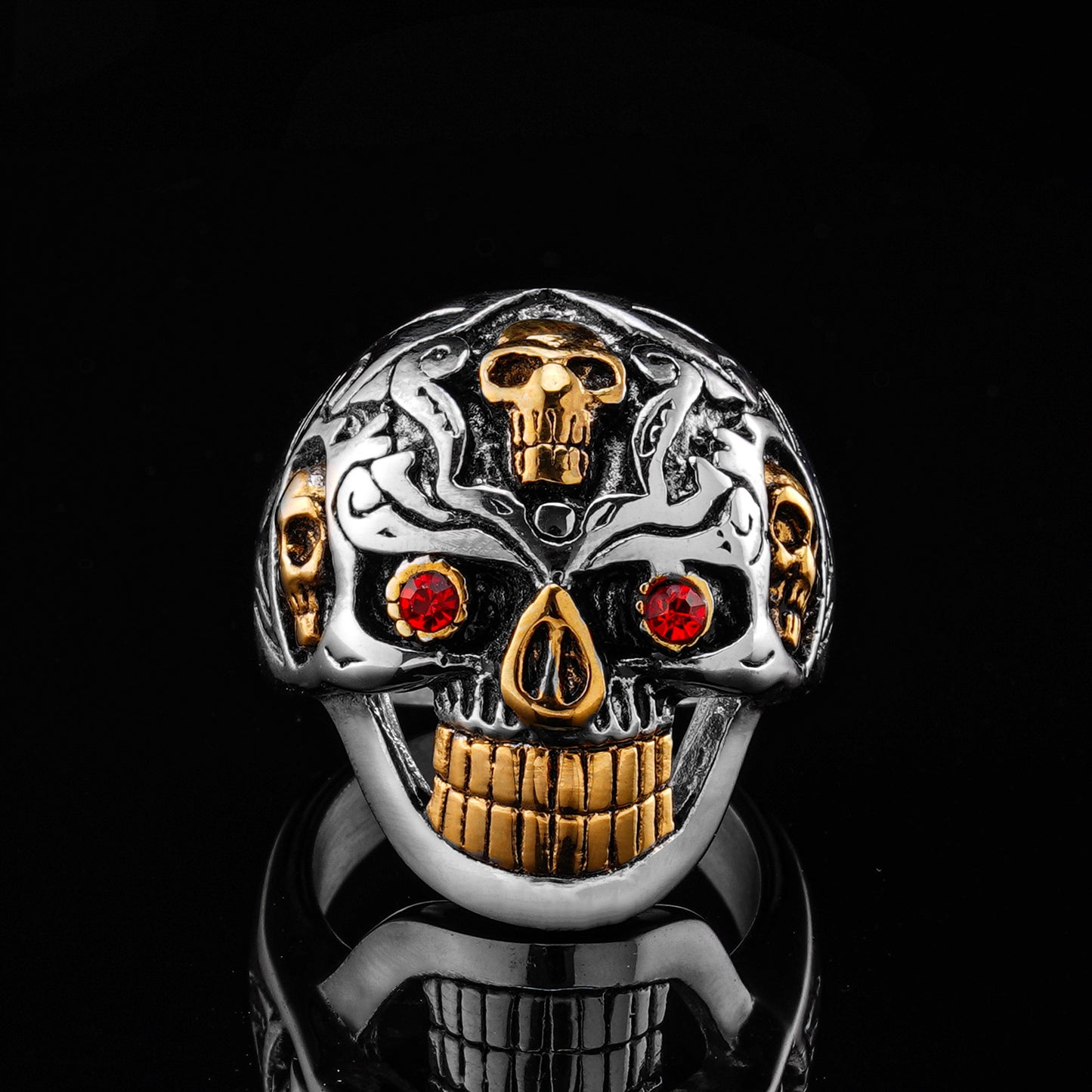 LABR Ruby Eye Skull Ring