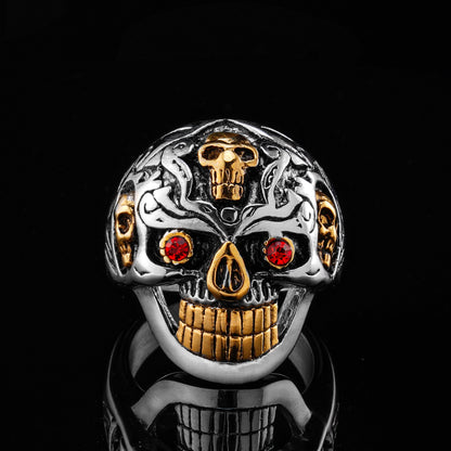 LABR Ruby Eye Skull Ring