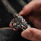 925 sterling silver elephant god ring with handmade gold overlay details