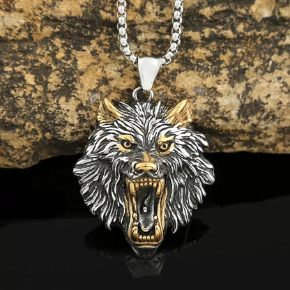 LABR Wolve Head Necklace