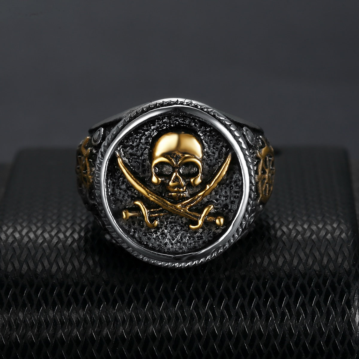 LABR Titanium Steel Pirate Skull Ring