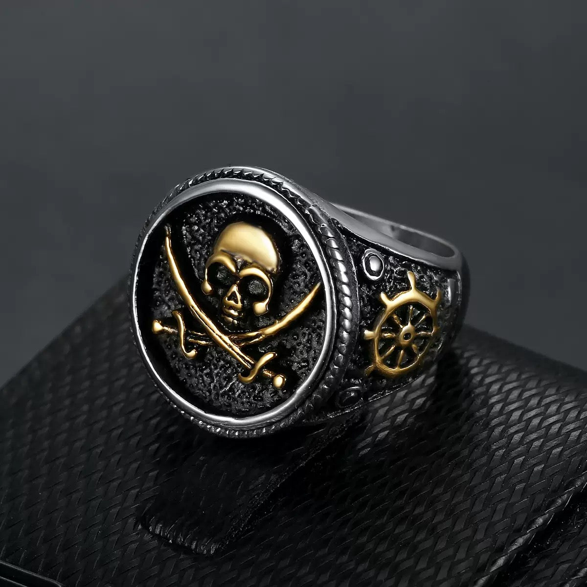 LABR Titanium Steel Pirate Skull Ring