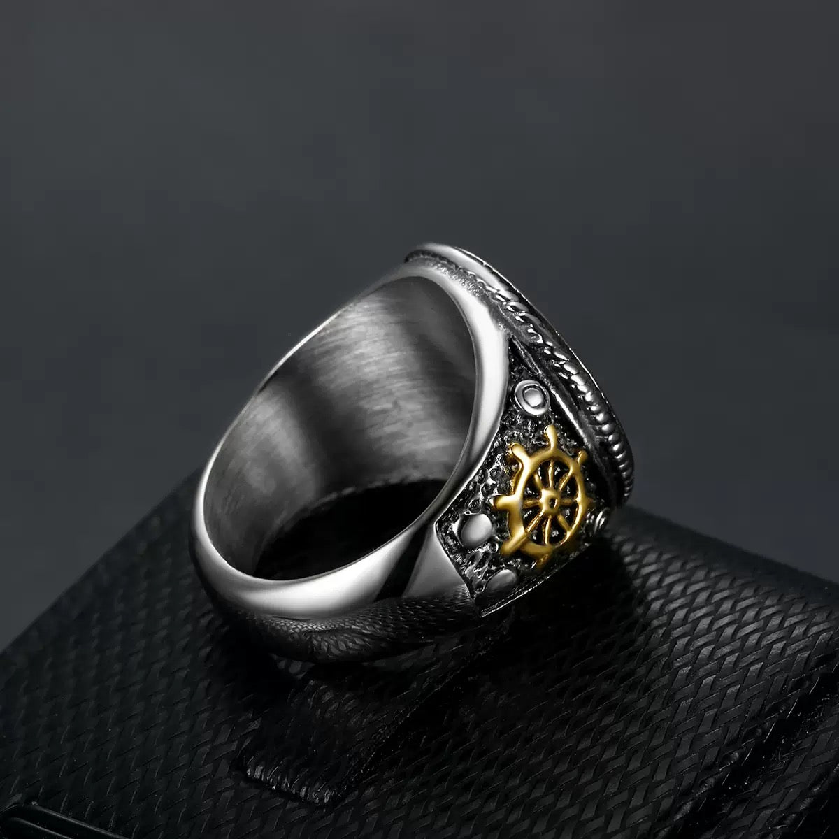 LABR Titanium Steel Pirate Skull Ring