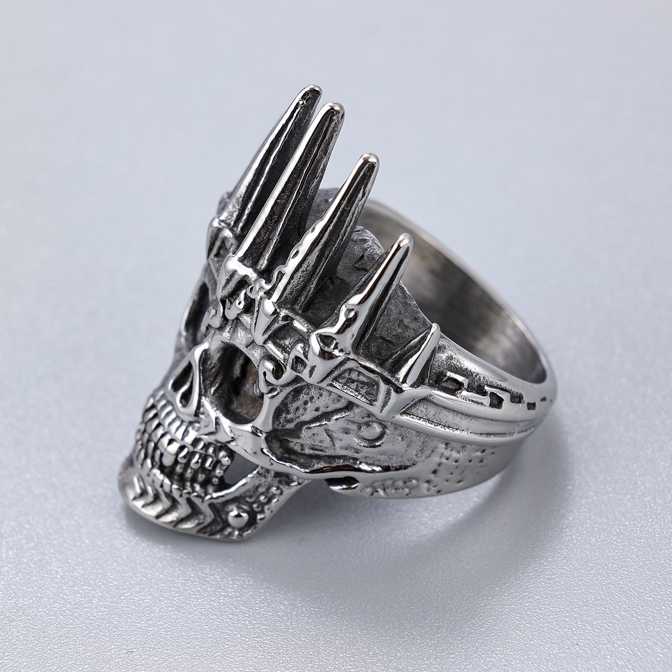 LABR Spiked Head King Skull Ring