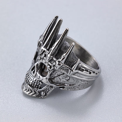 LABR Spiked Head King Skull Ring