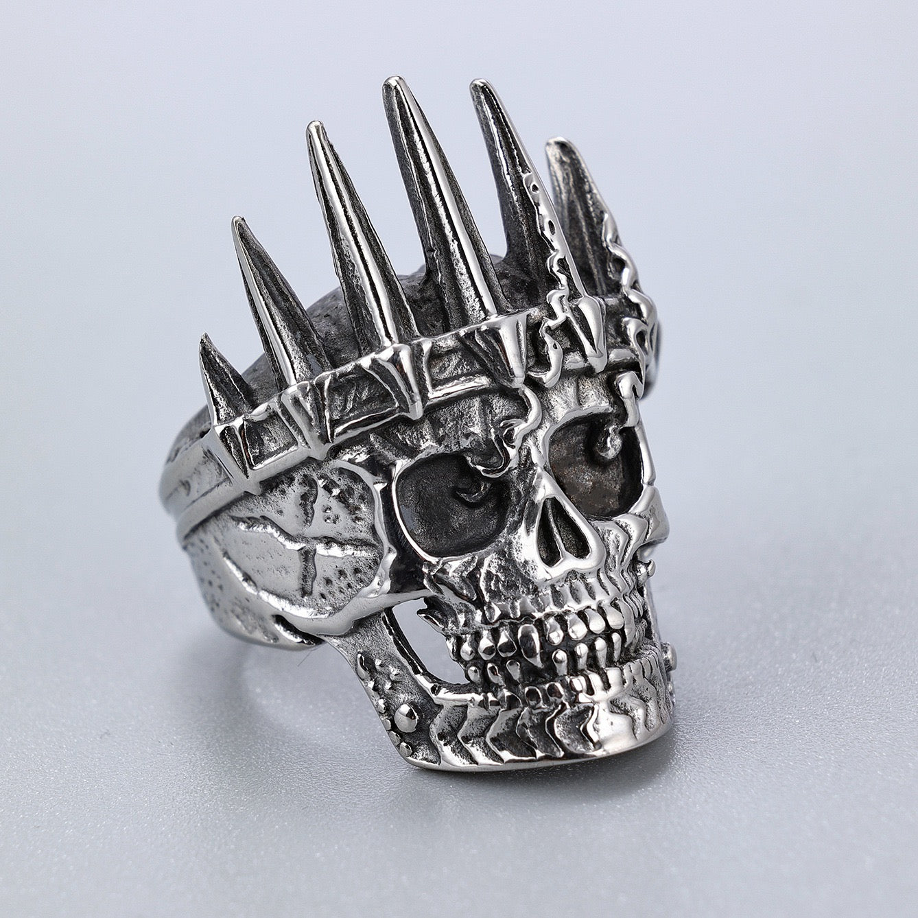 LABR Spiked Head King Skull Ring