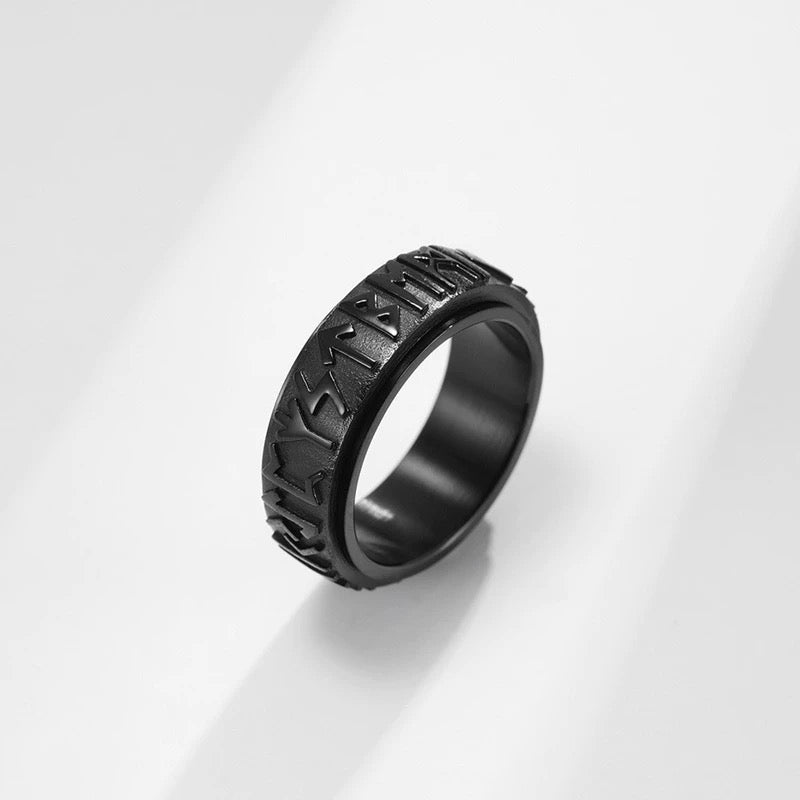 LABR Star Moon Sun Titanium Steel Spinner Ring